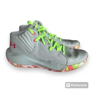 Under Armour Grade School UA Jet '21 Gray Basketball Shoes 6Y