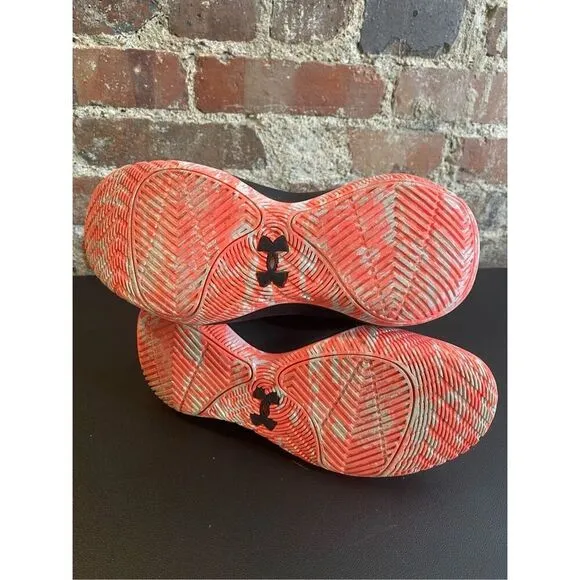 Under Armour Coral Pink/Black Girl’s Athletic Shoes Basketball Sneakers 4024794-