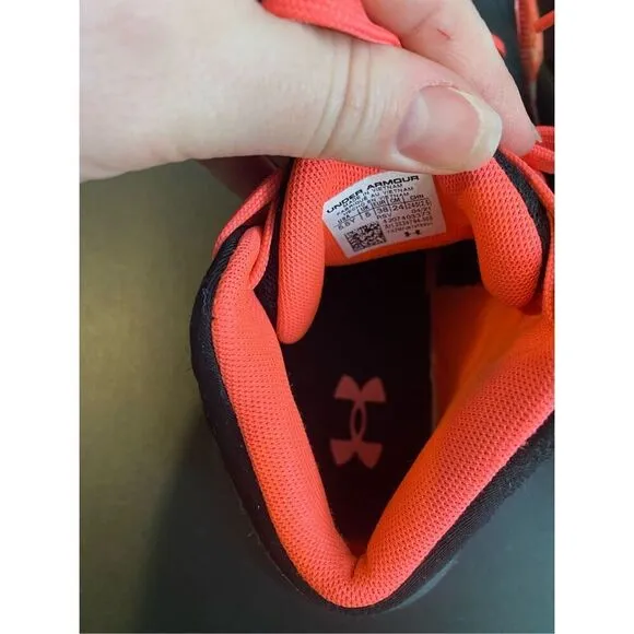Under Armour Coral Pink/Black Girl’s Athletic Shoes Basketball Sneakers 4024794-