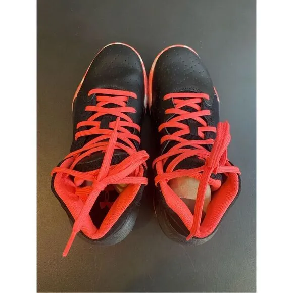 Under Armour Coral Pink/Black Girl’s Athletic Shoes Basketball Sneakers 4024794-