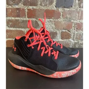 Under Armour Coral Pink/Black Girl’s Athletic Shoes Basketball Sneakers 4024794-