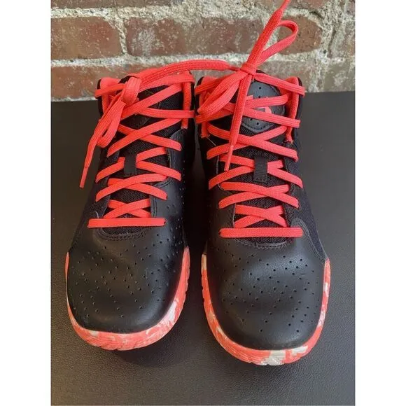 Under Armour Coral Pink/Black Girl’s Athletic Shoes Basketball Sneakers 4024794-