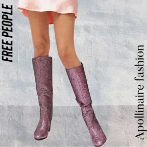 UO ISABELLE SPARKLE TALL BOOTS NEW SIZE 6 IN PINK