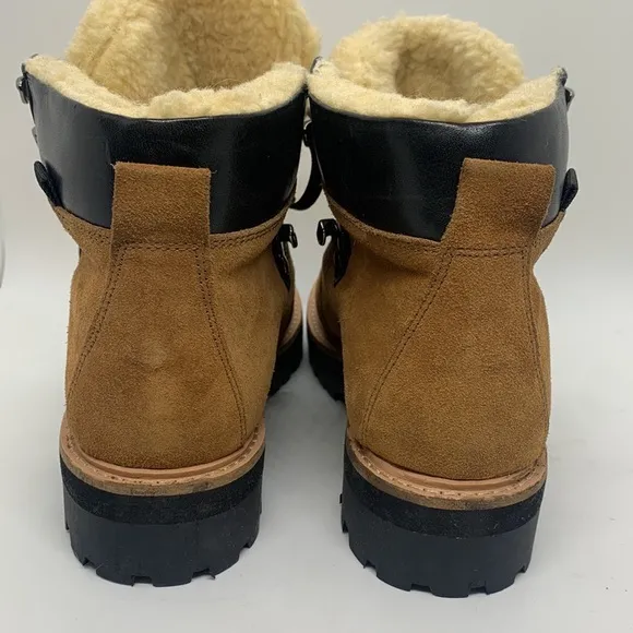 Urban Outfitters Bailey Sherpa Hiker Boots Brown 7 Casual Lumberjack Cabin Cozy