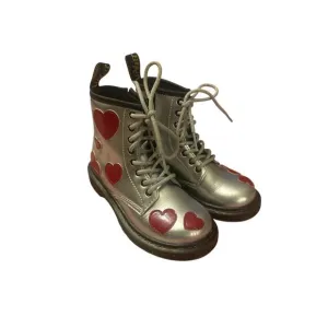 US-12 Junior 1460 Dr Doc Martens Air Wair Glitter Star Patent Lace-Up Boot Heart