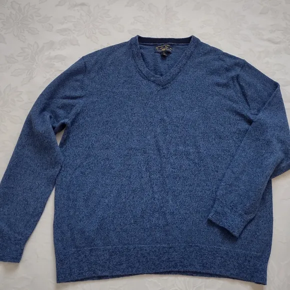 V-neck italian wool blend boyfriend sweater