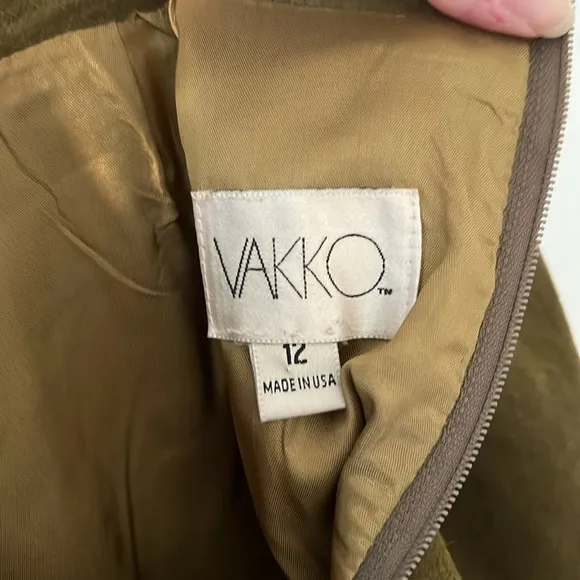 VAKKO Vintage Suede OLIVE Green Skirt