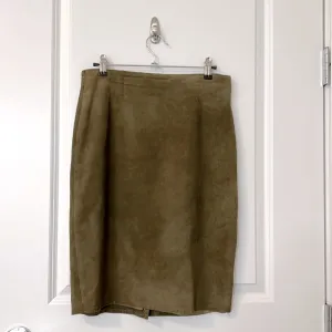 VAKKO Vintage Suede OLIVE Green Skirt