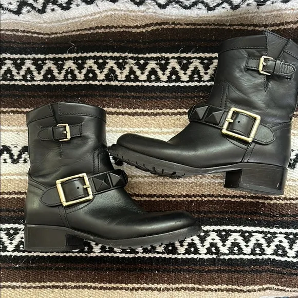 VALENTINO rockstud moto ankle boots