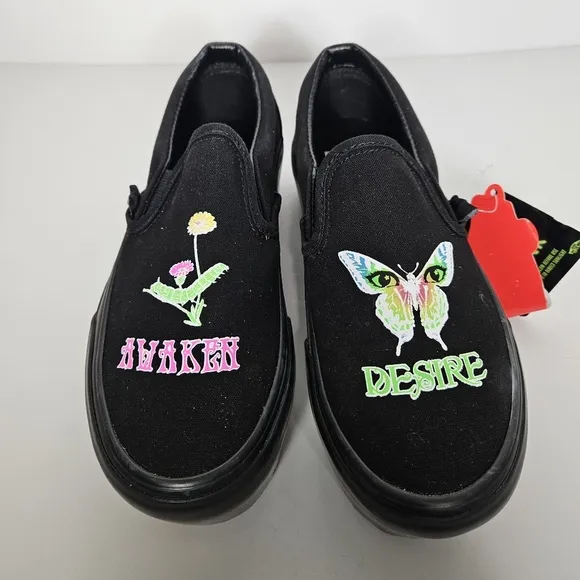 VANS Awaken Desire Platform Slip On Shoes Collab Glow in The Dark Size 5 Women