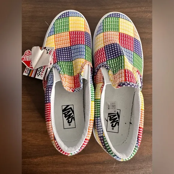 Vans colorful kids slip on shoes.  Kids size 3. NWT