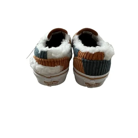 Vans Kids Patchwork Sherpa Corduroy Slip-On Shoes ( 12 )