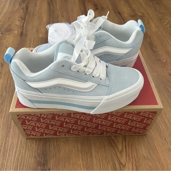 VANS Knu Stack 'Vintage Satin Dream Blue' platform lace up shoes sneakers sz7