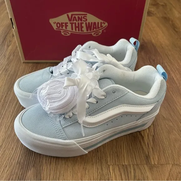 VANS Knu Stack 'Vintage Satin Dream Blue' platform lace up shoes sneakers sz7