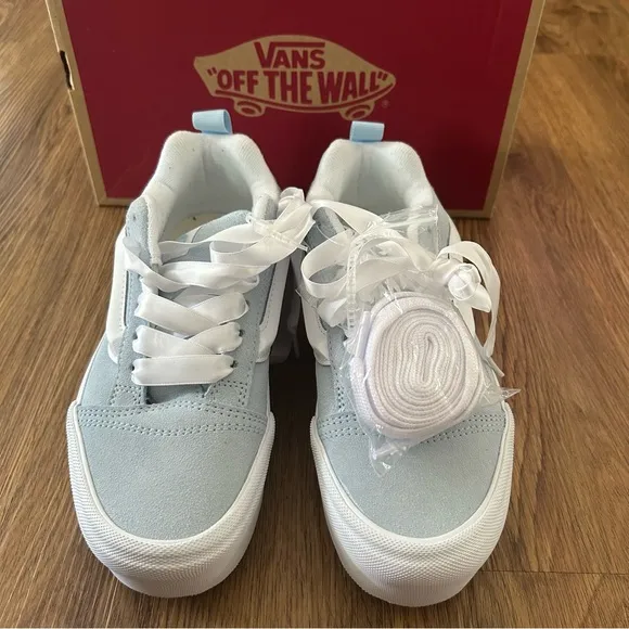 VANS Knu Stack 'Vintage Satin Dream Blue' platform lace up shoes sneakers sz7