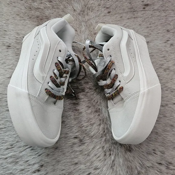 Vans Knu Stack Women's Platform Shoes Vintage Suede in Marshmallow NEW