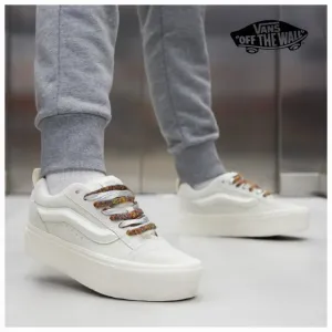 Vans Knu Stack Women's Platform Shoes Vintage Suede in Marshmallow NEW