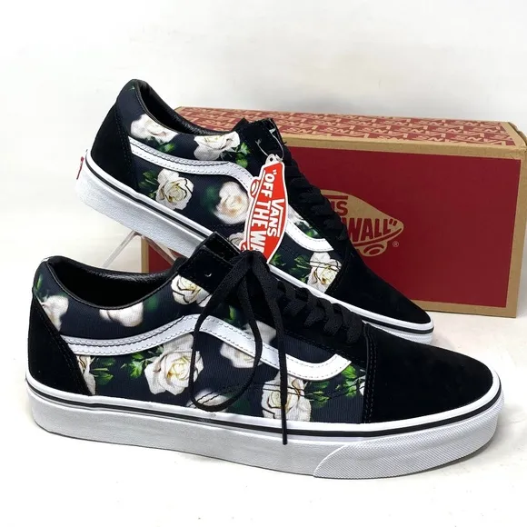 VANS Old Skool Floral Shoes Casual Canvas Suede Black Sneakers Men’s VN0A38G1VRK