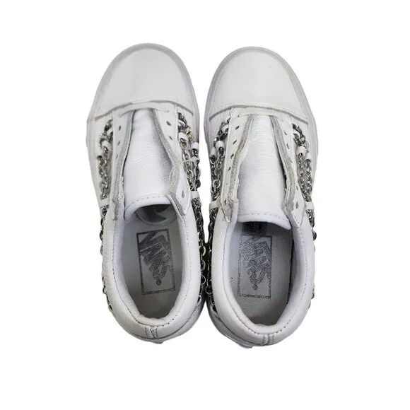 Vans Old Skool Platform Shoes Low Top Chains Women's Size 5‎
