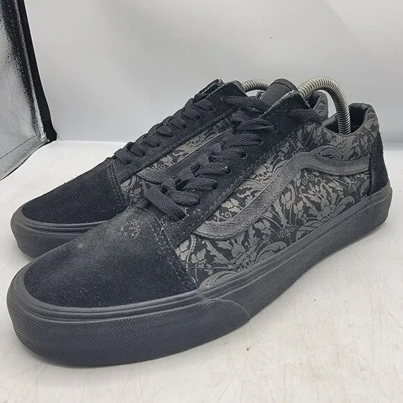 Vans Old Skool Skull Tapestry Mens 10 Black Raven Skate Shoes Casual Athletic