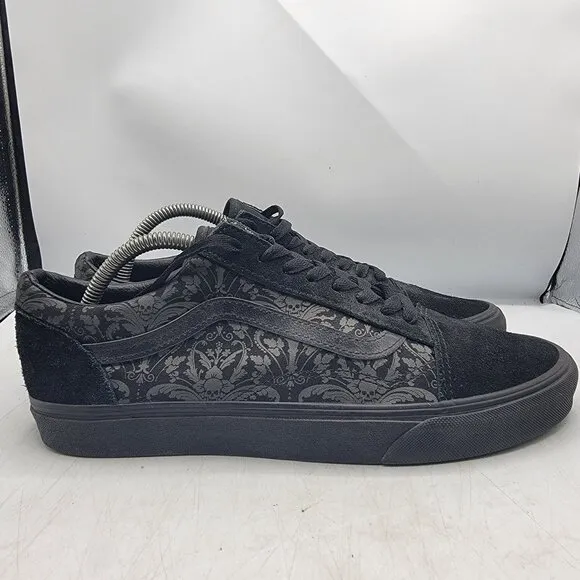 Vans Old Skool Skull Tapestry Mens 10 Black Raven Skate Shoes Casual Athletic