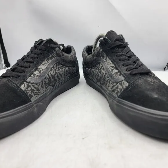 Vans Old Skool Skull Tapestry Mens 10 Black Raven Skate Shoes Casual Athletic