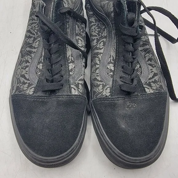 Vans Old Skool Skull Tapestry Mens 10 Black Raven Skate Shoes Casual Athletic