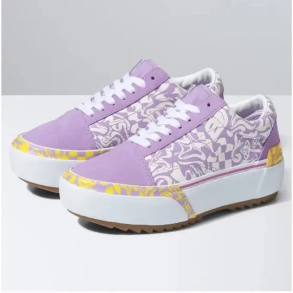 VANS Old Skool Stacked Platform Sneakers Lilac Purple NEW