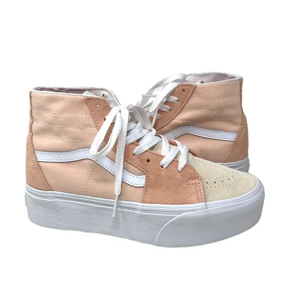 VANS Sk8-Hi Tapered Platform Shoes Skate Peach Women's Suede Canvas VN0A5JMKBOD