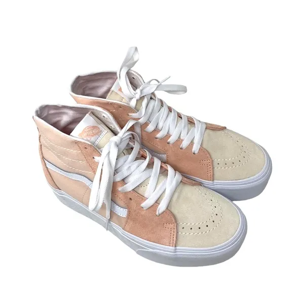 VANS Sk8-Hi Tapered Platform Shoes Skate Peach Women's Suede Canvas VN0A5JMKBOD