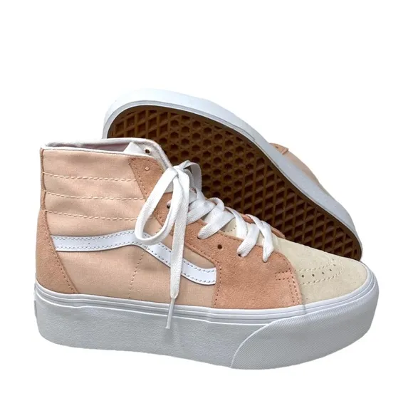 VANS Sk8-Hi Tapered Platform Shoes Skate Peach Women's Suede Canvas VN0A5JMKBOD