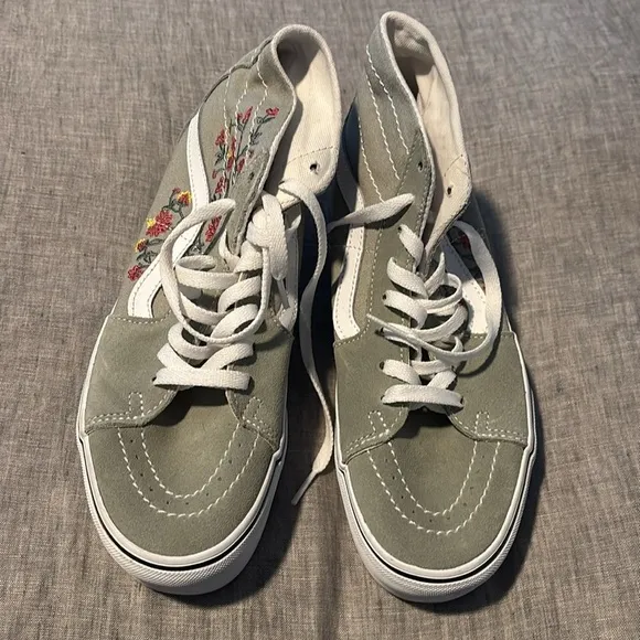 VANS Sk8-Hi Tapered Shoes Platform Women Suede Canvas Floral Desert