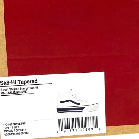 VANS Sk8-Hi Tapered Sport Platform Shoes White Navy Canvas Women's VN0A5JMKNWD