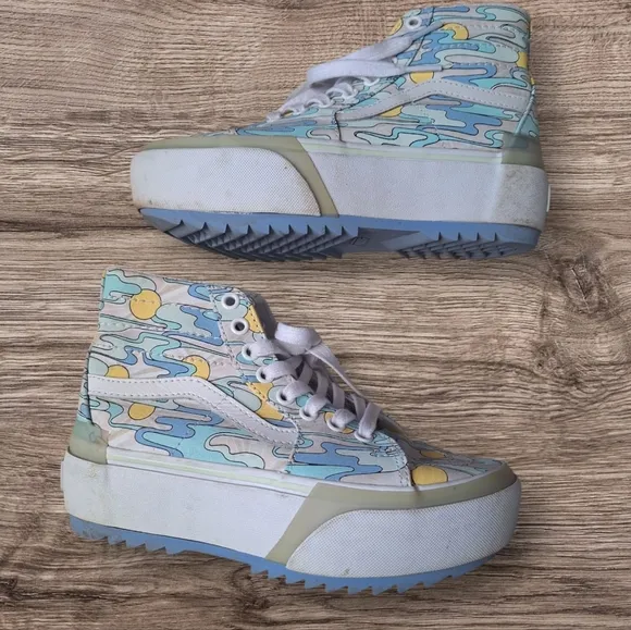 Vans Sk8-Hi Tapered Stacked 'UV Ink Sunwaves' Platform Shoes Mens 4 Womans 5.5