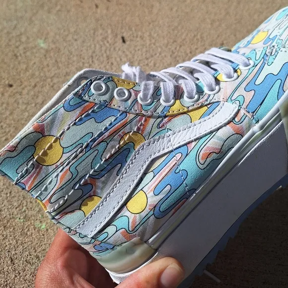 Vans Sk8-Hi Tapered Stacked 'UV Ink Sunwaves' Platform Shoes Mens 4 Womans 5.5