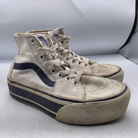 Vans SK8 Hi Tapered Womens Size 5 Stackform Navy True White Platform Shoes