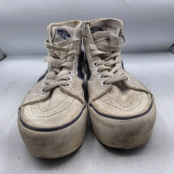 Vans SK8 Hi Tapered Womens Size 5 Stackform Navy True White Platform Shoes