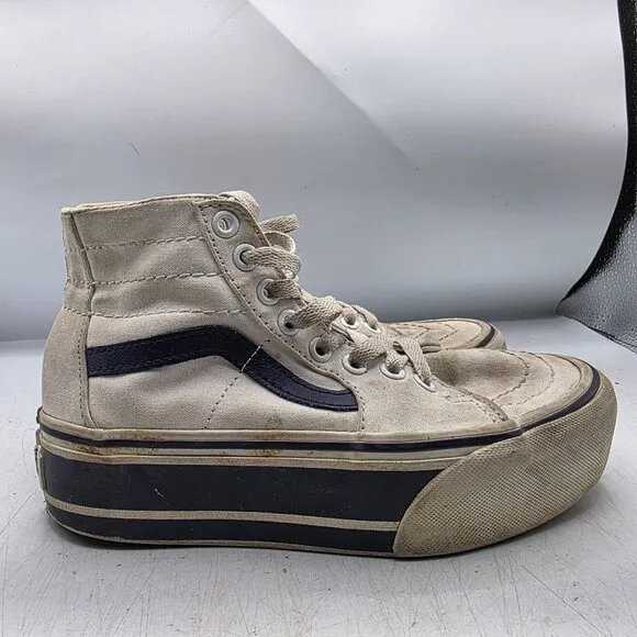 Vans SK8 Hi Tapered Womens Size 5 Stackform Navy True White Platform Shoes