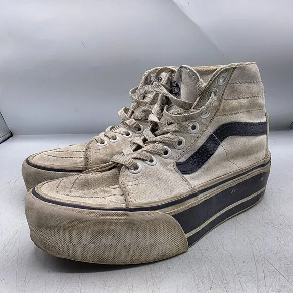 Vans SK8 Hi Tapered Womens Size 5 Stackform Navy True White Platform Shoes