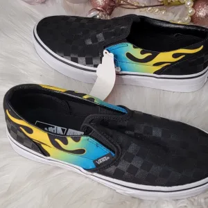 Vans Slip On Glow Flame Skate ShoesWomens6