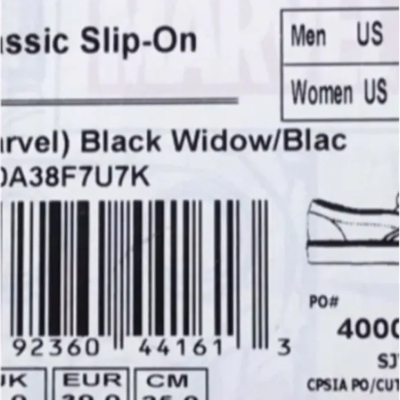 Vans Slip On Marvel Black Widow Black Widow Shoes