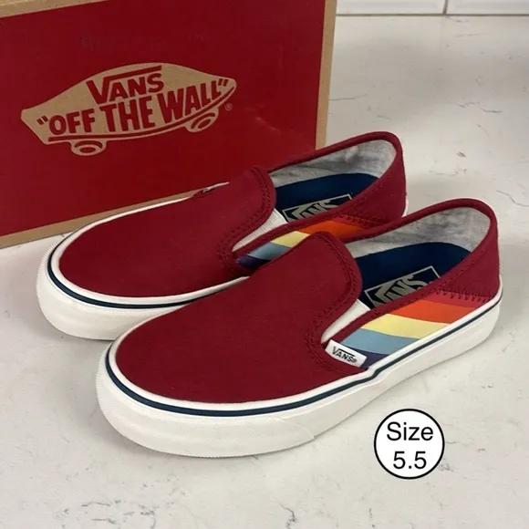 Vans Slip-On SF Rad Rainbow Unisex Men’s 4 - Women’s 5.5 Worn 4-5 Times