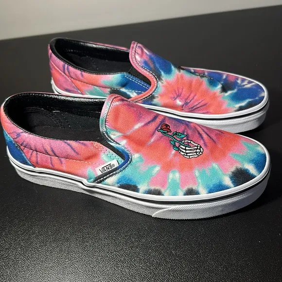 Vans Tie Dye Embroidery Slip On Shoes