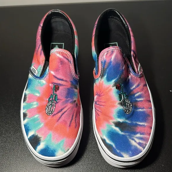 Vans Tie Dye Embroidery Slip On Shoes