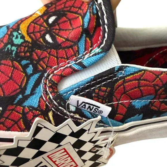 Vans x Marvel Comics Spiderman Slip-On Shoes Mens Sz 3,5 women sz 5
