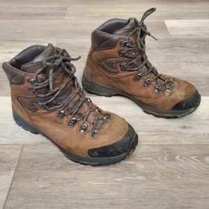 Vasque Brown Black Leather Hiking Boots Mens 9.5 &amp; Superfeet Insoles