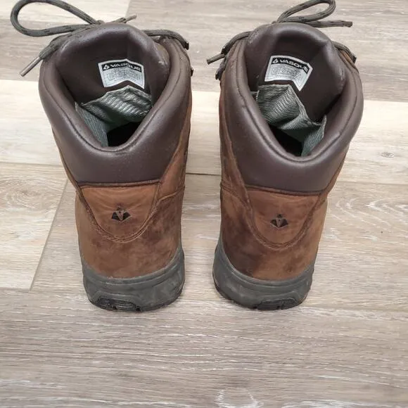 Vasque Brown Black Leather Hiking Boots Mens 9.5 &amp; Superfeet Insoles