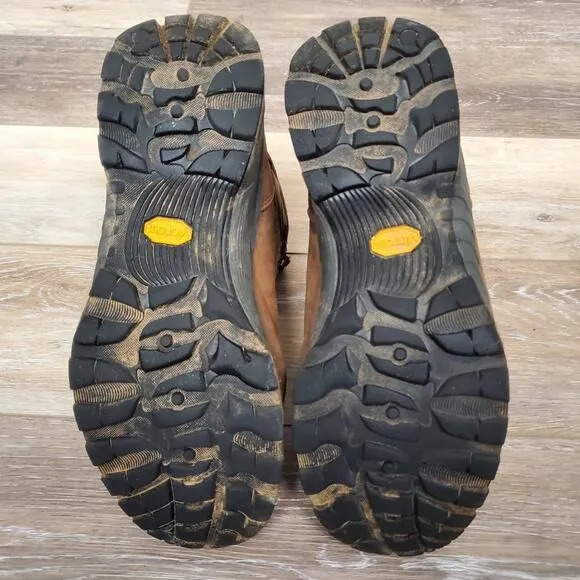 Vasque Brown Black Leather Hiking Boots Mens 9.5 &amp; Superfeet Insoles