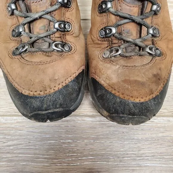 Vasque Brown Black Leather Hiking Boots Mens 9.5 &amp; Superfeet Insoles