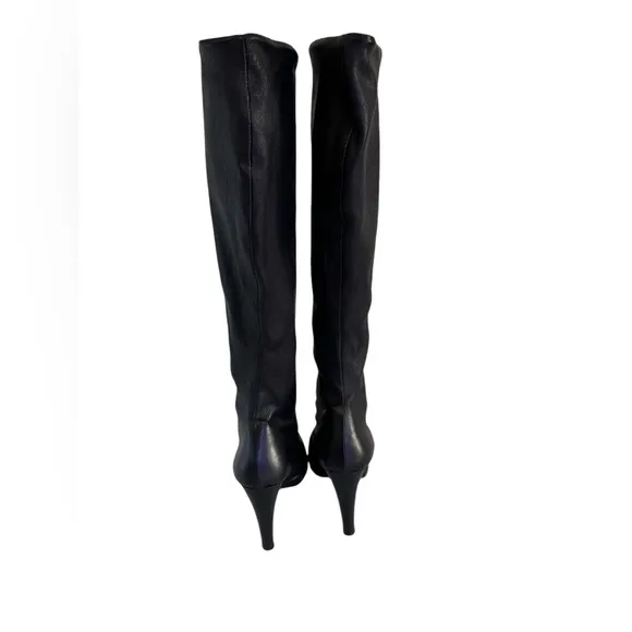 Vero Cuoio Women's Tall Black Leather Boots Size 8.5